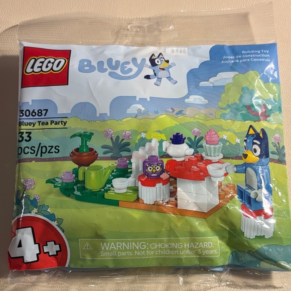 Lego Other - LEGO Bluey Tea Party Set with Red, Green, and White Pieces